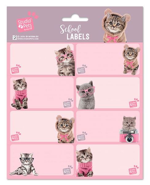 Ученически етикети, Studio Pets - Cats, 16 бр.