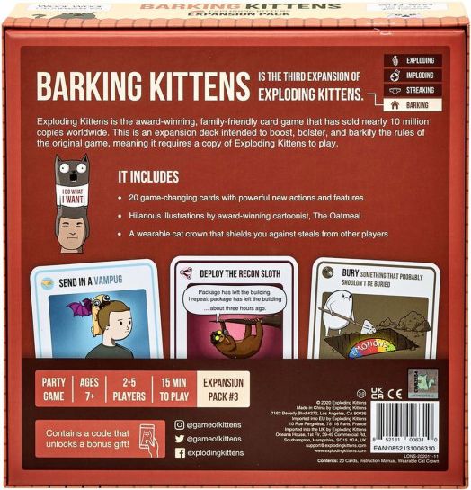 Разширение за Exploding Kittens - Barking Kittens