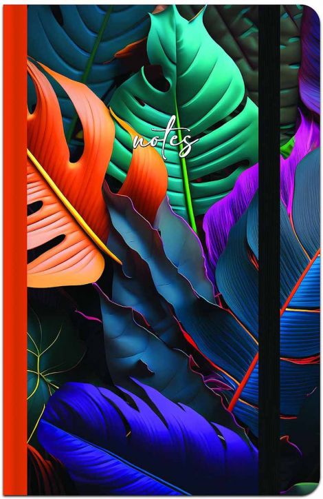 Тефтер с ластик Lastva Botanical А6, 96 листа с широки редове