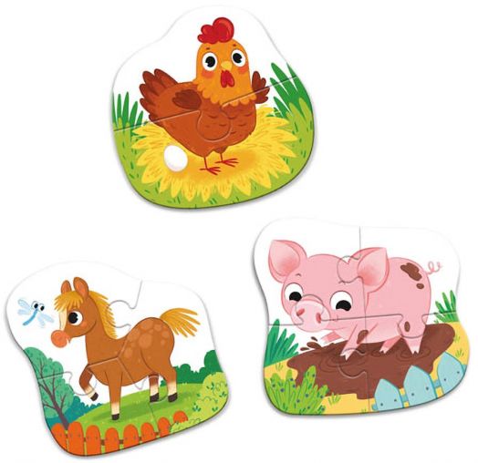 Пъзел Dodo 3 в 1: Денят във фермата