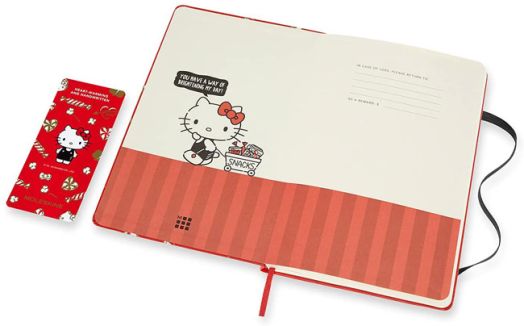 Голям червен тефтер Moleskine Hello Kitty с широки редове, Limited Edition