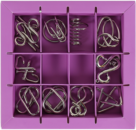 Комплект 3D метални пъзели Eureka, лилава кутия