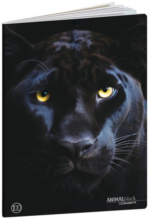 Тетрадка Blasetti Animal Black А4, 36 листа с широки редове