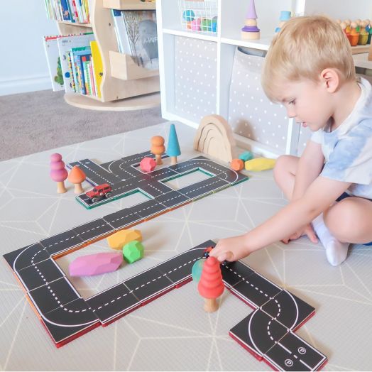 Магнитен конструктор Learn and Grow Toys - Пътища, 40 части