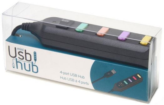 USB Hub с 4 порта Legami, черен