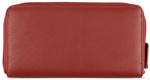 Дамски кожен портфейл с цип Bugatti Banda Ladies Long Wallet, червен