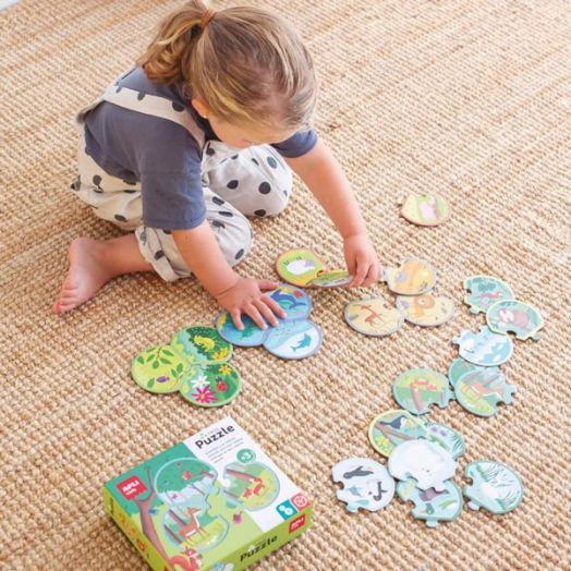 Детски пъзел Apli Kids Trio - Животните в тяхната естествена среда, 24 части