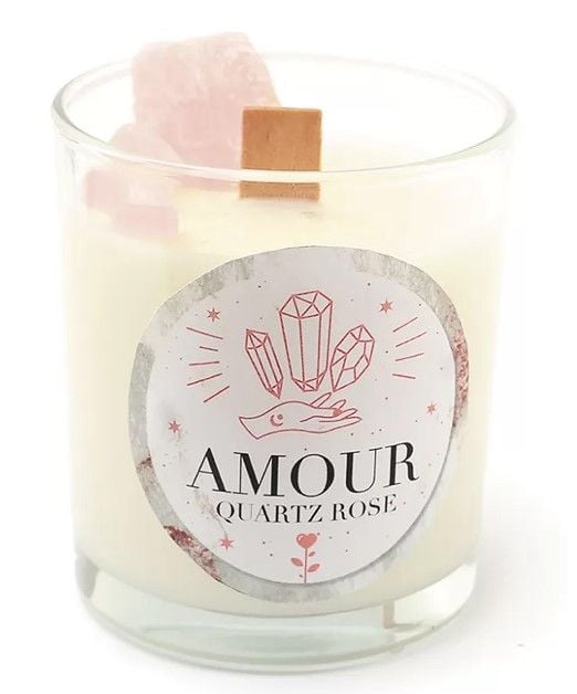 Комплект за правене на свещ Graine Creative - Литотерапия Розов кварц