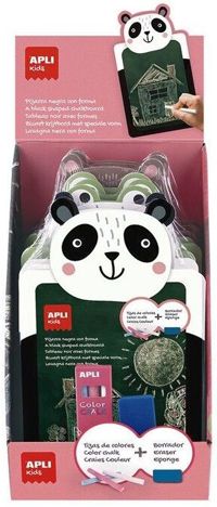 Комплект дъска за рисуване с цветни тебешири Apli Kids - Панда