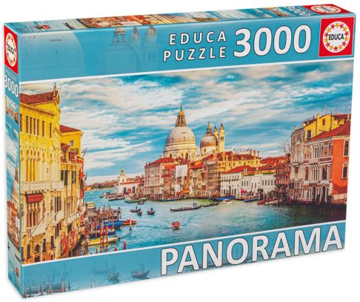 Панорамен пъзел Educa: Гранд канал Венеция, 3000 части
