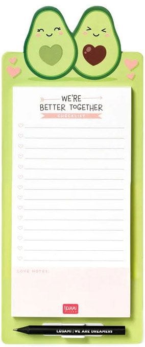 Магнитен пад за бележки с молив Legami - Avocado