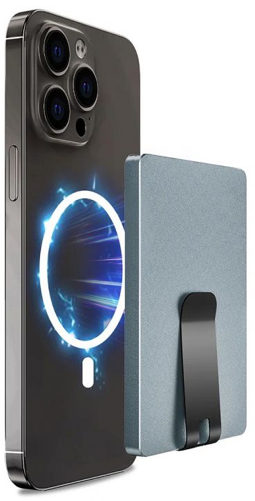 Алуминиев картодържател Valenta MagSafe Money Clip, сив