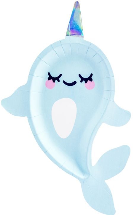 Чинийки PartyDeco - Нарвал, 6 бр.