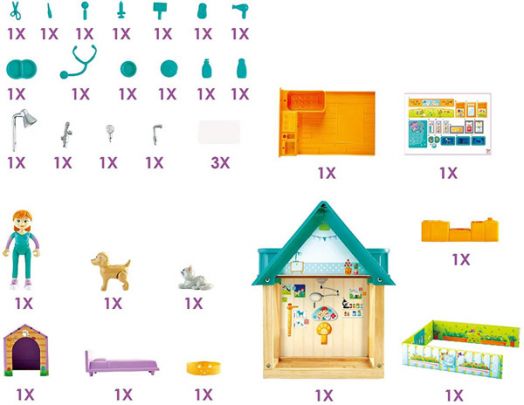 Игрален комплект Hape - Ветеринарен център