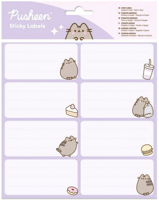 Ученически етикети Grupo Erik - Pusheen Moments, 16 бр.