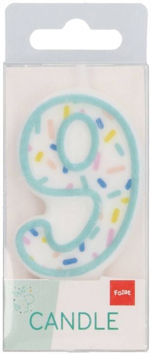 Свещ за рожден ден Folat Sprinkles - Цифра 9