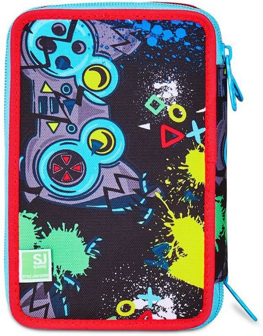 Ученически несесер Seven SJ Gang Game Led с три отделения, пълен