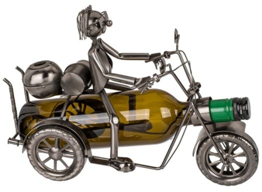 Метална поставка за вино - Motorbiker