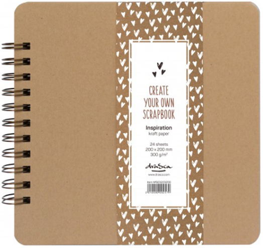 Скрапбук Drasca Inspiration Kraft със спирала, 24 листа
