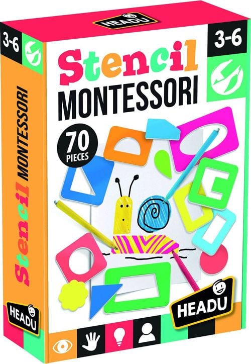 Образователна игра Headu Montessori - Разноцветни шаблони