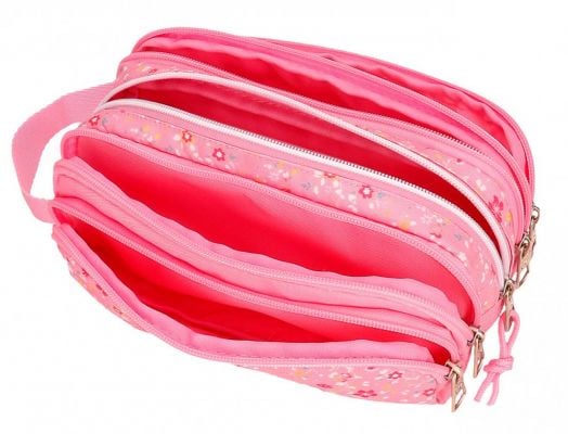 Несесер Pepe Jeans - Alenka Pink с пет отделения и ръкохватка