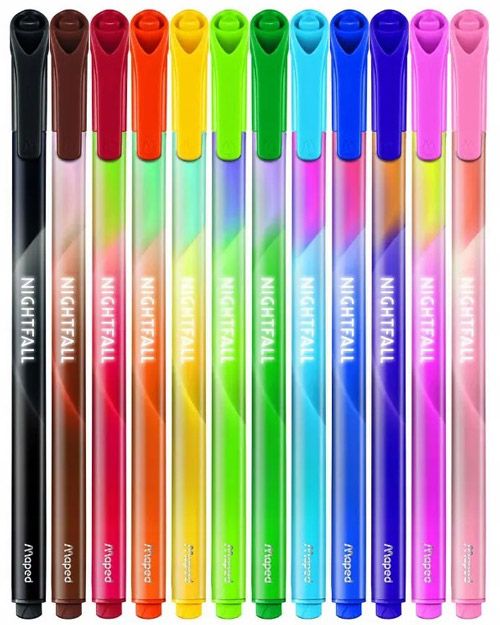 Тънкописци Maped Nightfall, 12 цвята