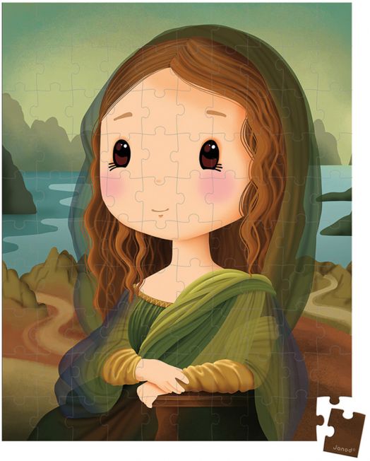 Детски пъзел в куфарче Janod - Вдъхновено от Леонардо да Винчи, 100 части