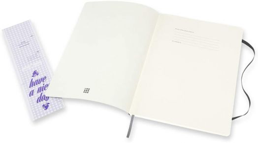 Голям черен тефтер Moleskine с меки корици, комбинирани страници