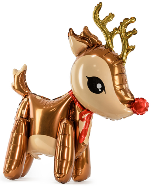 Коледен фолиев балон PartyDeco - Еленче с рога