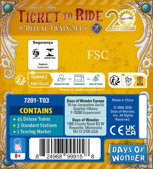 Разширение за настолна игра Ticket to Ride: Deluxe Train Set - Yellow