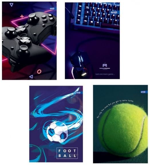 Тетрадка Spree Games А4, 60 листа с широки редове