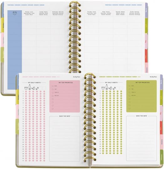 Седмичен тефтер-органайзер Miquelrius Butterfly от септември 2025 до август 2026 г.