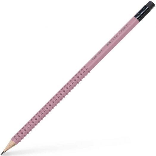 Графитен молив Faber-Castell Grip 2001, с гумичка, B, розов