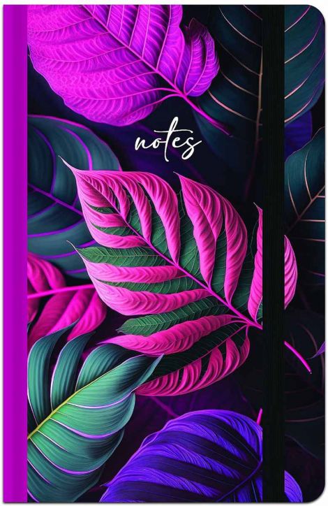 Тефтер с ластик Lastva Botanical А6, 96 листа с широки редове