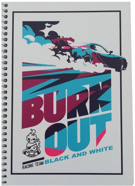 Тетрадка Black & White А5 със спирала и 4 теми, 140 листа - широки редове