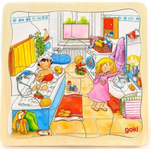 Дървен пъзел Goki - Моят ден