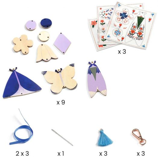 Творчески комплект Djeco - Направи си сам талисман, Пеперуди