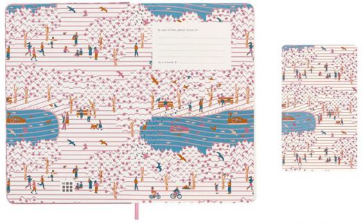 Класически тефтер Moleskine Sakura Bench с твърди корици и нелинирани страници