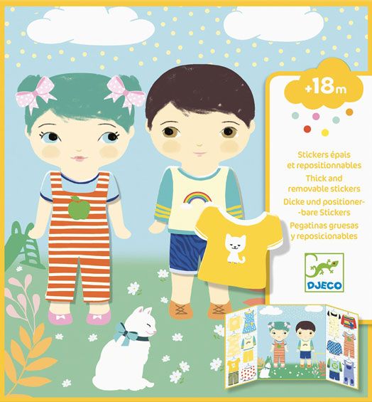 Творчески комплект със стикери Djeco - Направи дрехи