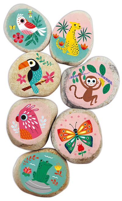 Креативен комплект Janod - Декориране на камъчета