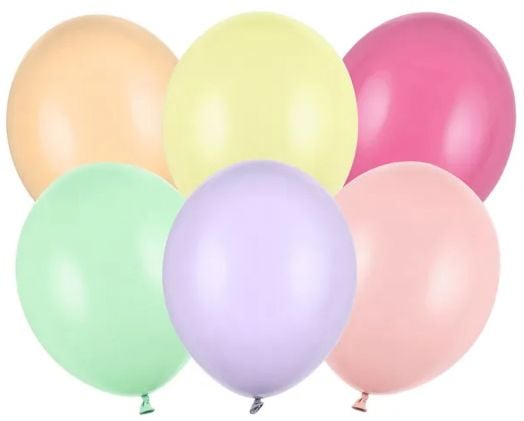 Комплект пастелни балони PartyDeco, светли, 27 см.
