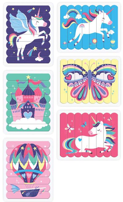 Пъзел Mudpuppy Sticks - Еднорози, 24 части