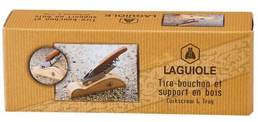 Тирбушон Laguiole с дървена поставка