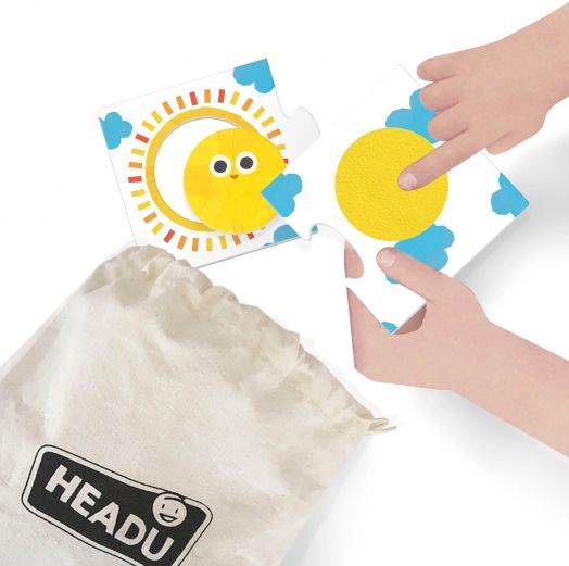 Образователна игра Headu Montessori - Тактилни форми