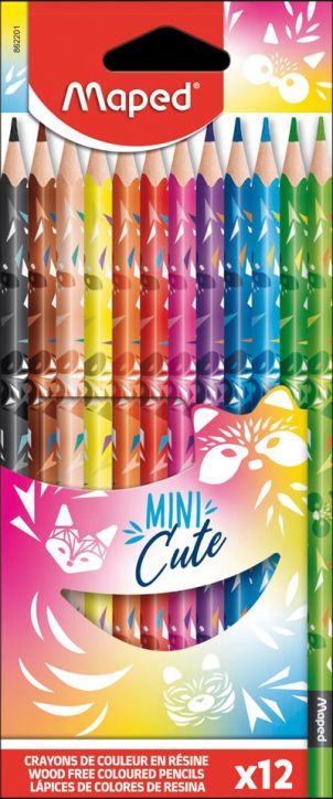 Цветни моливи Maped Mini Cute, 12 цвята
