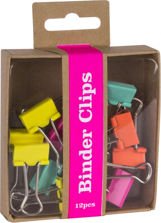 Метални офис щипки Apli Fluor, 12 бр.