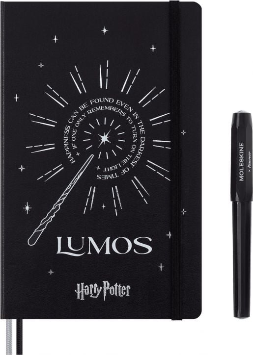 Комплект тефтер и ролер Moleskine Harry Potter Lumos