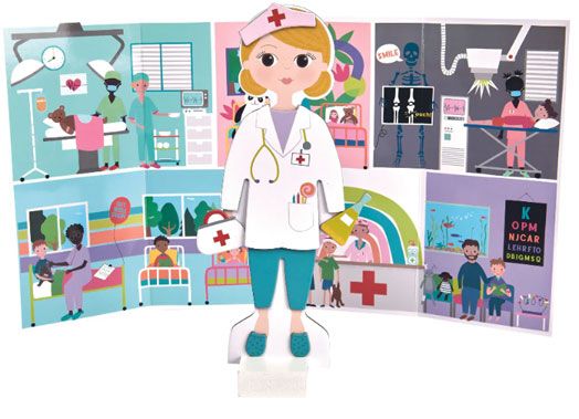 Дървена кукла за преобличане Floss & Rock, Magnetic Dress up Doll - Florence