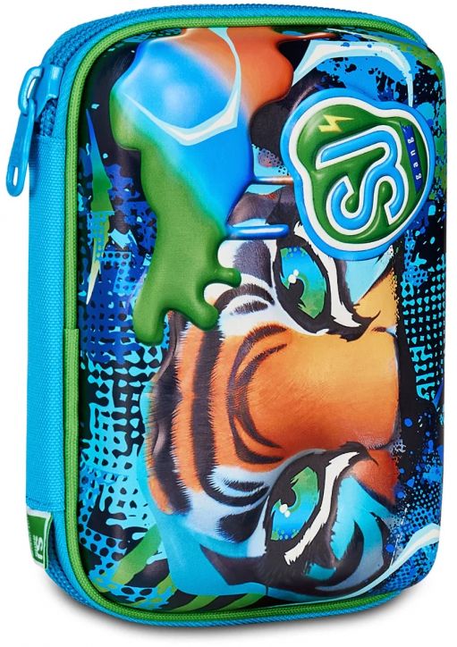 Ученически несесер Seven SJ Gang Speed Pad Tiger с едно отделение, пълен