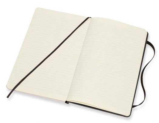 Черен тефтер Moleskine Snow White Gold Crown Large с широки редове, Limited Edition